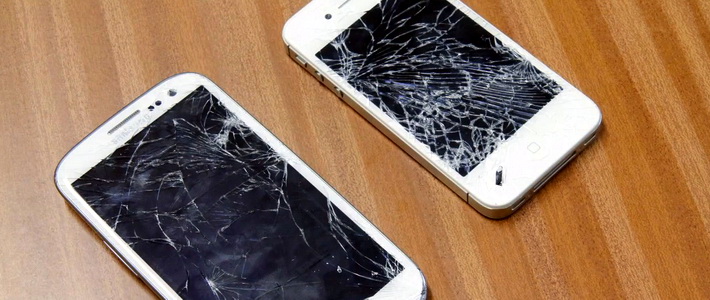 iphone и galaxy s разбиты 
